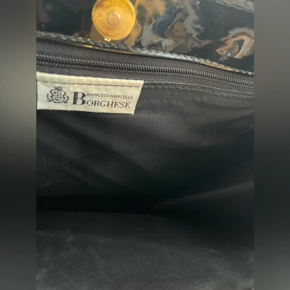 Princess Marcella Borghese Black Canvas + Vinyl Tote